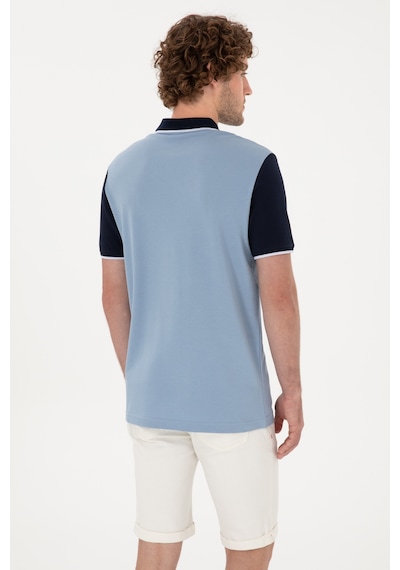 U.S. Polo Assn. Erkek Regular Fit Polo Yaka Mavi Tişört 50306871-VR036
