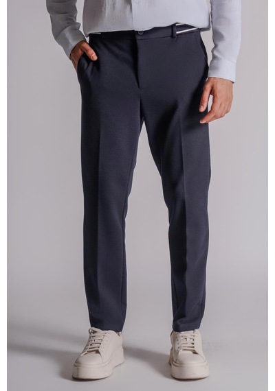 Braccas Erkek Yandan Cepli Beli Ribanalı Slim Fit Chino Pantolon Lacivert Lacivert