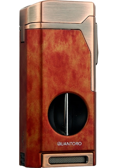Quantoro Dört Torch Pürmüz V-kesici/delicili Kahverengi Metal Puro Çakmağı - Trz1182