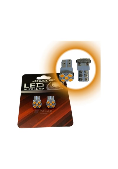12V DİPSİZ AMPUL T10 (5 LEDLİ) TURUNCU (2 AD)