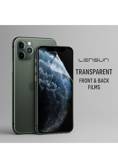 Lensun Nano Şeffaf Ön + Arka Kaplama Apple Uyumlu iPhone 11 Pro