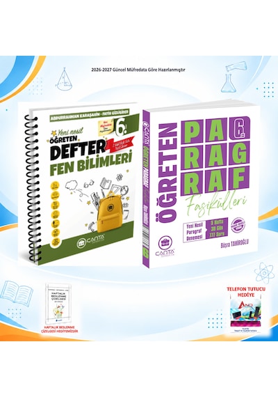 Çanta Yayınları 2026-2027 6. Sınıf Tüm Dersler 2 Kitap Fen Defter/paragraf Set