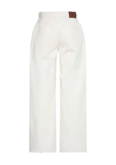 Calvin Klein The Wıde Leg Raw Hem Chalk Whıte Kadın Beyaz Pantolon