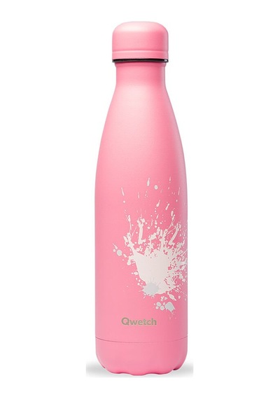 Qwetch QD3381 Sprey Desenli Isı Yalıtımlı 500 ML Termos - Pembe