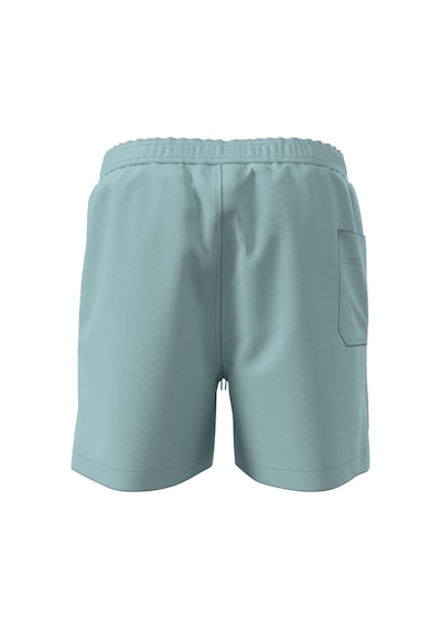 Calvin Klein Erkek Antarctic Blue Yan Şerit Detaylı Orta Boy İpli Yüzme Şortu-16243 Mavi