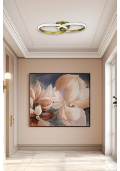 Jolly Modern Tasarım Eskitme Renk Salon - Mutfak - Hol Beyaz Led 2 Li Avize Eskitme
