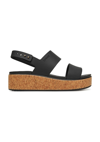 Crocs Brooklyn Cork Low Wedge Kadın Sandalet 211144-060 Siyah