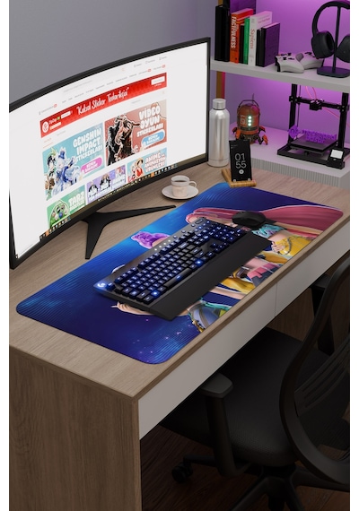 Kpop Demon Hunters Dikişli Kauçuk Oyuncu Mousepad V3 - 90x40 Xxl Gaming Mouse Pad