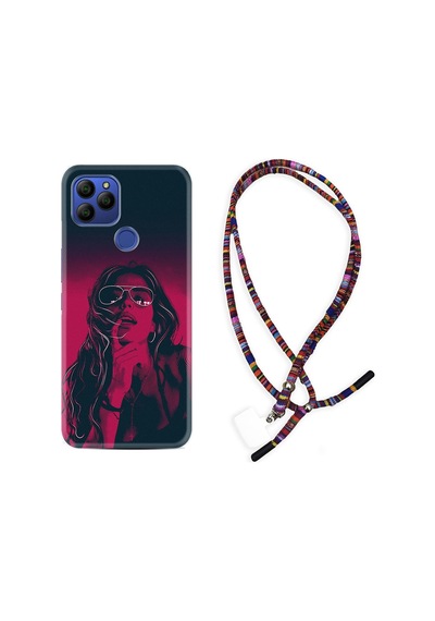 General Mobile Gm21 Kılıf Rasta Boyun Askılı Girl 1647