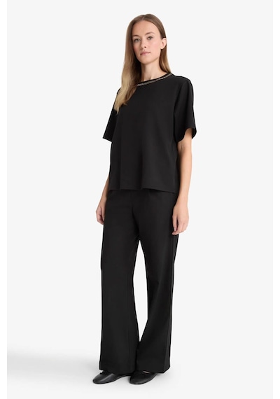 Defacto Regular Fit Cep Detaylı Geniş Paça Pantolon F5413ax25aubk81 Siyah