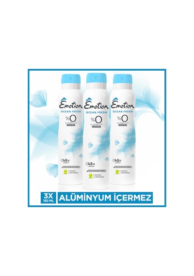 Emotion Ocean Fresh Kadın Sprey Deodorant 3 x 150 ML