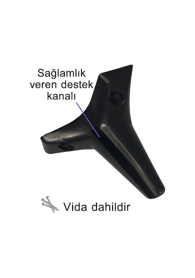 4 Adet Zelve 12 Cm Siyah Lüx Mobilya Kanepe Sehpa Ünite Koltuk Ayağı Baza Ayak
