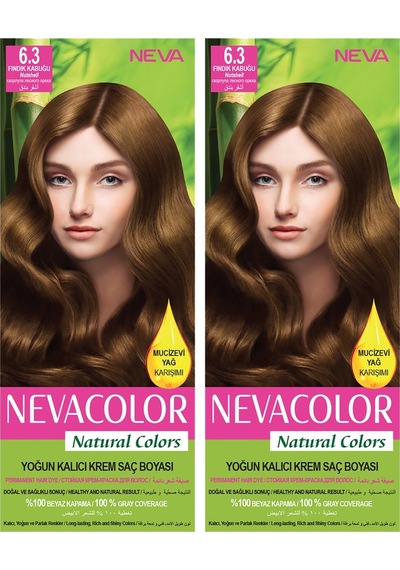 Neva Color Natural Color Saç Boyası 6.3 Fındık Kabuğu 2'li Set