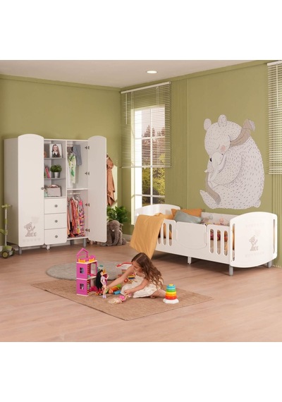 Meltemkids Sweet Bear Bebek ve Çocuk Odası Raflı İki Kapılı Dolap Bear Meltemkids Sweet Bear Bebek ve Çocuk Odası Raflı İki Kapılı Dolap Bear