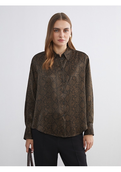 Lcwaıkıkı Classic Karışık Desenli Oversize Kadın Gömlek