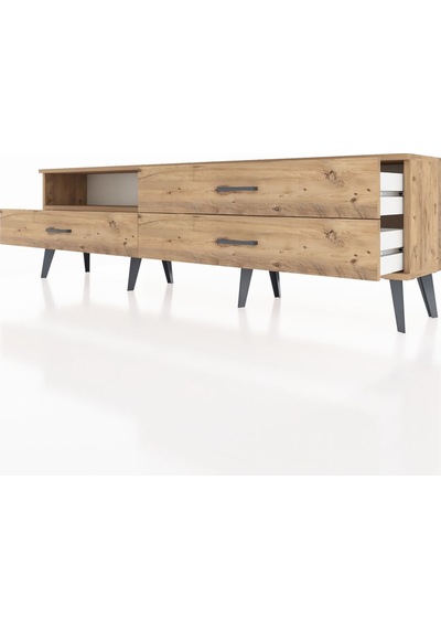 Arges Tv Ünitesi Tek Raflı 3 Çekmeceli 176x30x51 Çam-çam/çam Atlas Çam/atlas Çam