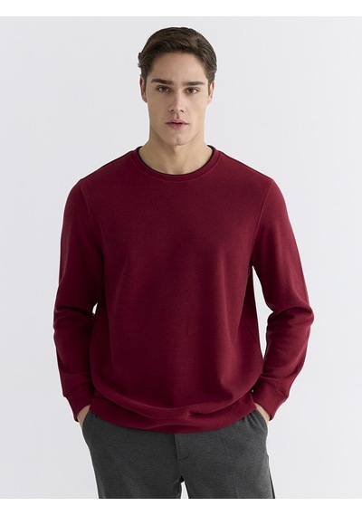 Lcwaıkıkı Classic Kırmızı Bisiklet Yaka Erkek Sweatshirt