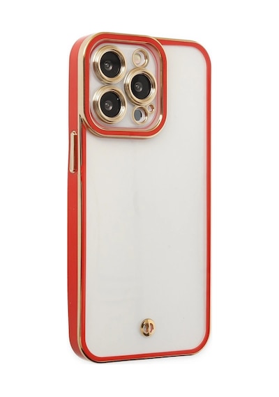 Cosmotex Newface Apple, Uyumlu iPhone 13 Pro Kılıf Liva Lens Silikon - Kırmızı