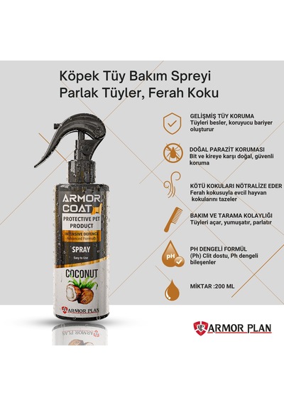 Armor Coat Köpek Bakım Spreyi Hindistan Cevizi Kokulu 200 ML