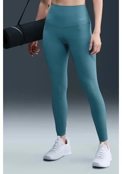 Nike Training Zenvy Dri Fit High Rise 7/8 Rib Leggings Green Kadın Fitilli Yüksek Bel Spor Tayt Yeşil