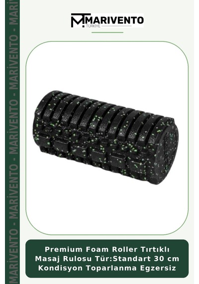 Premium Foam Roller Tırtıklı Masaj Rulosu Tür:standart 30 Cm Kondisyon Toparlanma Egzersiz Siyah - Yeşil
