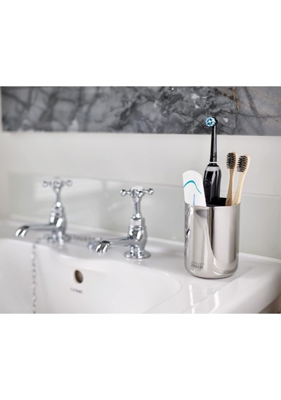 Joseph Joseph Easystore - Lüks Paslanmaz Çelik Diş Fırçası Tutucu Caddy Banyo Depolama, Standart Çelik Diğer