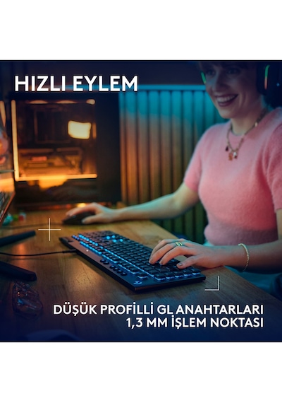 Logitech G915 X Düşük Profilli Rgb Aydınlatmalı Gl Brown Pc/mac Için Kablolu Ingilizce Q Mekanik Oyun Klavyesi, Siyah