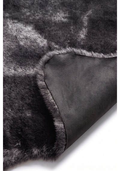 Merplush Peluş Post Halı 100x150 Cm Süet Taban Yumuşak Kürk Görünümlü Yatak Odası Halısı Antrasit Gri