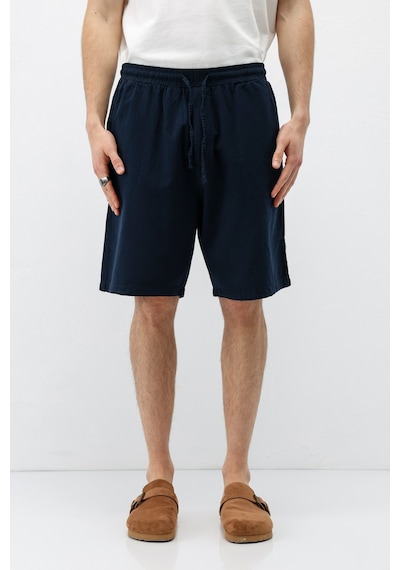 Vamos Oversize Keten Şort Lacivert