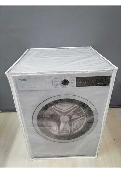 Gümüş Simli Fermuarlı Çamaşır Ve Kurutma Makinesi Örtüsü