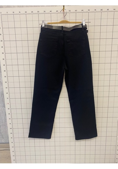 Ymr Moda Siyah Kemerli Kesik Z R Model Palazzo Kadın Jeans 25484