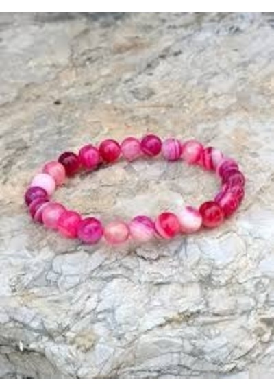 Pembe Akik Taşi Bileklik Pembe