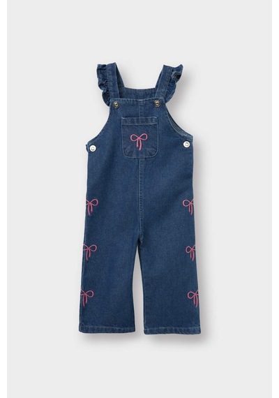 Defacto Kız Bebek Nakışlı Jean Tulum G3103a525aunm28 Mavi