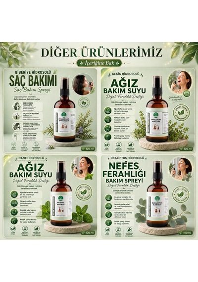 % 100 Doğal Saf Okaliptus Hidrosolü Ağız Bakımı 100 Ml