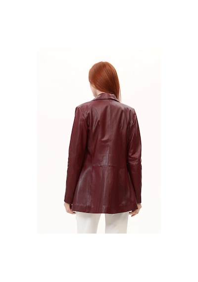 Leatinn Bordo Kadın Blazer Deri Ceket
