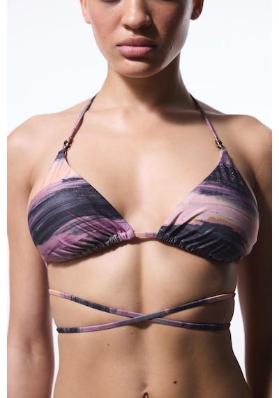 Penti Nixie Çizgili Tokalı Üçgen Bikini Üstü
