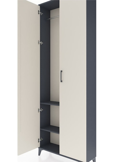 Arges Dolap 2 Raflı 2 Kapaklı Tek Askılı 88x30x243 Antrasit-a... Antrasit