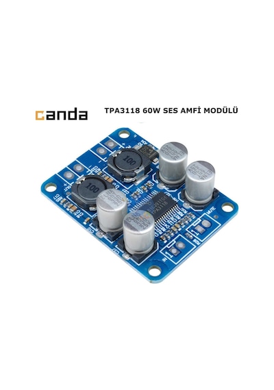 Tpa3118 Ses Amfi Modülü 60W Dc 8-24V Mono  Devre