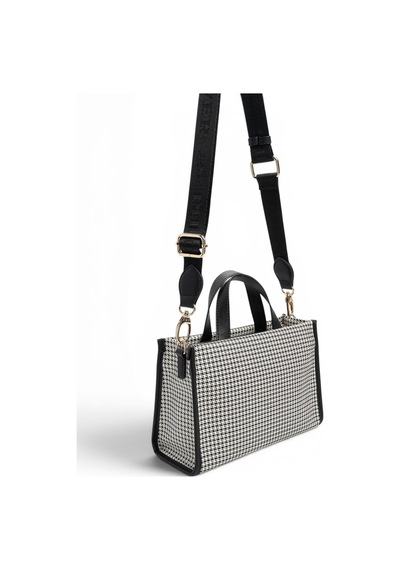Silver & Polo Silver Polo Siyah - Siyah Kaz Ayağı Ekose Kadın El Çantası Sp1271
