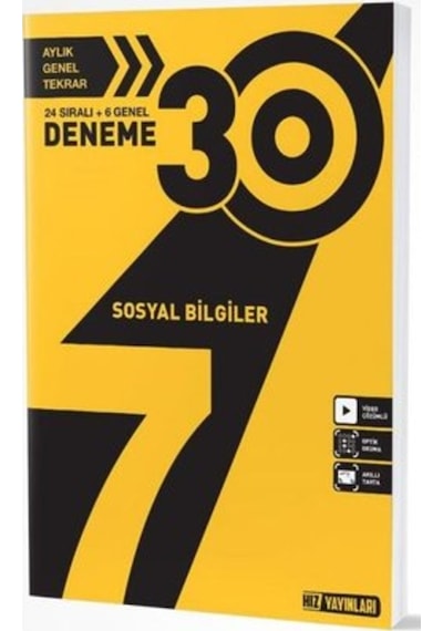 7. Sınıf Sosyal Bilgiler 30 Lu Deneme/Hız Yayınları