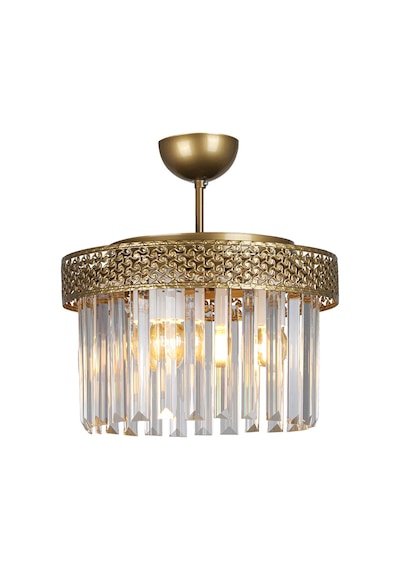 Begüsa Sitrus 3.lü Eskitme Lux Kristal Taşlı Avize