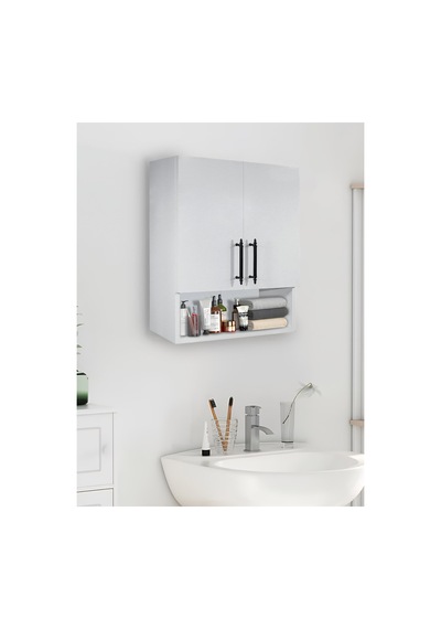Çok Amaçlı Banyo Dolabı, Ecza Dolabı, 2 Kapaklı Dolap, Hol, Banyo, Ofis, Beyaz, Beyaz Çok Amaçlı Banyo Dolabı, Ecza Dolabı, 2 Kapaklı Dolap, Hol, Banyo, Ofis, Beyaz, Beyaz