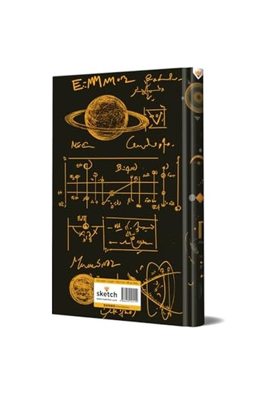 Albert Einstein Tasarımlı Çizgili Not Defteri 13x21 Cm Sert Kapak 192 Sayfa 124-Pembe