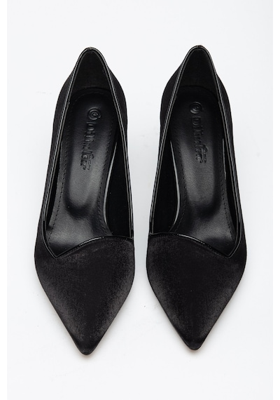 Dilimler Ayakkabı Büyük Numara Kadın İnce Topuklu Stiletto Ayakkabı Siyah Saten Yan Yüz-5347 Dilimler Ayakkabı Büyük Numara Kadın İnce Topuklu Stiletto Ayakkabı Siyah Saten Yan Yüz-5347