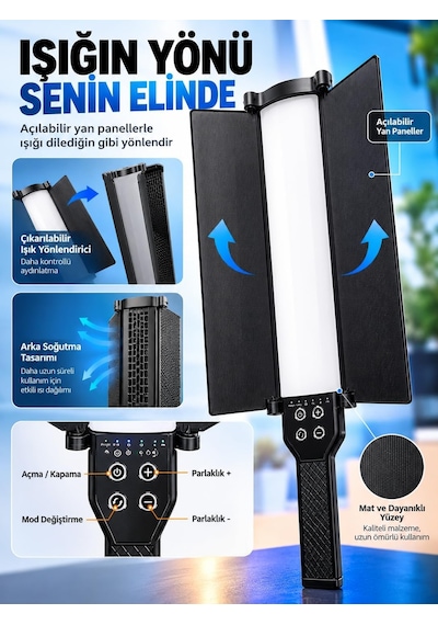 Profesyonel Rgb Video Işığı Kumandalı Led Çekim Lambası Ayarlanabilir Parlaklık Fotoğraf Ve Canlı Yayın Işı