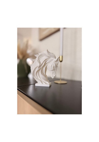 17cm Modern Soyut At Başı Heykeli 3d Baskı Dekoratif Biblo, Minimal & Lüks Tasarım