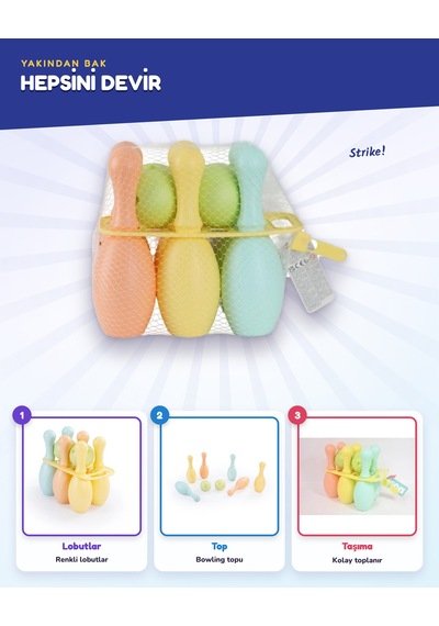 Oyuncak Büyük Bowling Set Filede 5222