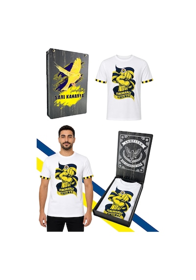 Fenerium Erkek Trıbun Fenerbahçe Yıkılmaz T-shirt Uv Kutu Hediyeli Beyaz