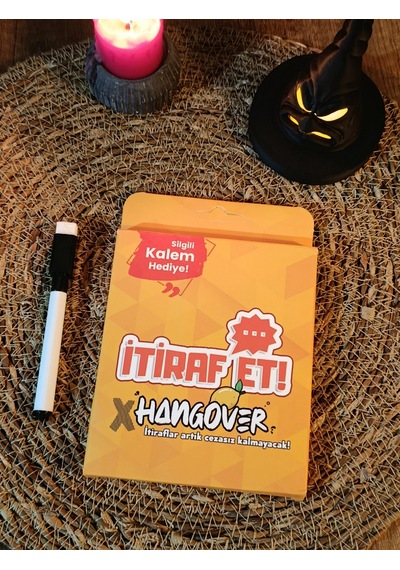 İtiraf Et X Hangover Kart Oyunu - Kese Ve Silgili Kalem Hediyeli Eğlendirici Grup Oyunu