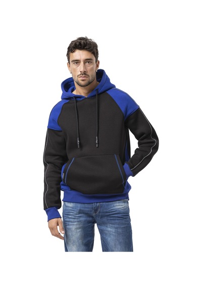 Cipo & Baxx Cl591 Erkek Hoodie Sweatjacket Fermuarlı, Kapüşonlu, Modern Baskılı Sweatshirt Siyah
